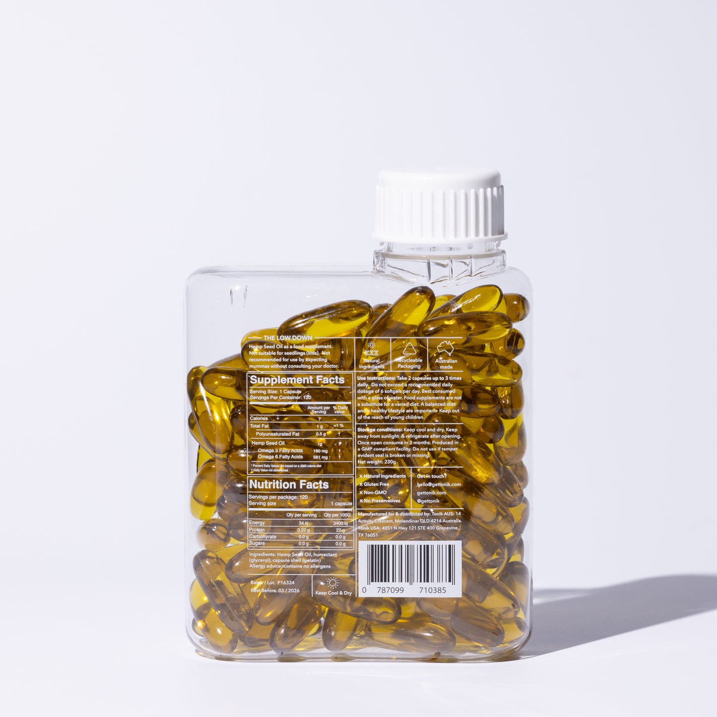 TONIK No.4 Hemp Seed Oil (120 Capsules)